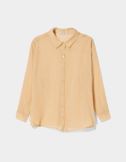 Oversize-Langarmhemd im rustikalen Look